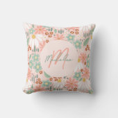 Girls Chic Pink Daisy Wildblume Floral Kissen (Vorderseite)