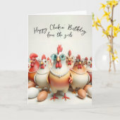 Girls Chickens Birthday Spaß Karte (Gelbe Blume)