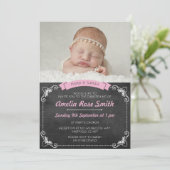 Girls Christening/Taufe Einladung (Stehend Vorderseite)