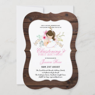 Girls CHRISTENING und 1. BIRTHDAY Girl Floral Einladung
