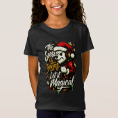 Girls' Christmas Bear DJ Edgy Holiday Magic Tee  (Vorderseite)