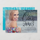 Girls Class of 2015 Abschluss Einladung (Vorne/Hinten)