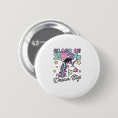 Girls Class of 2024 Magical Unicorn Graduation Cap Button (Vorne & Hinten)