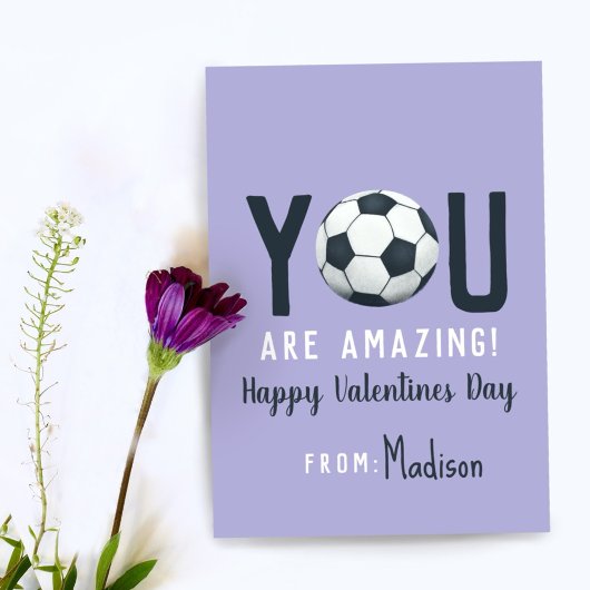 Girls Classroom Soccer Valentines Card Einladung