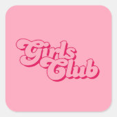 Girls Club Quadratischer Aufkleber (Vorderseite)