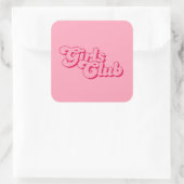 Girls Club Quadratischer Aufkleber (Tasche)