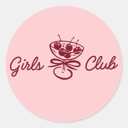 Girls Club Runder Aufkleber (Vorderseite)