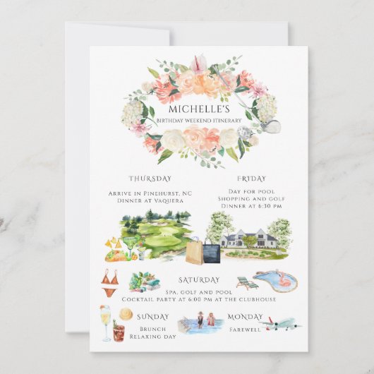 Girls Clubhouse Wellness-Center Weekend | Geburtst Einladung (Vorderseite)