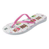Girl's Colorful Cartoon Owl Flip Flops Badesandalen (Schrägansicht)