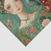 Girls Colorful Floral Decoupage Collage Seidenpapier (Ausschnitt)