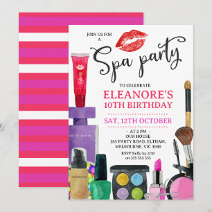 Girls Colorful Lips Wellness-Center Party Einladun Einladung