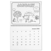 Girls Coloring Calendar Kalender (Jan 2026)