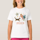 Girls Cool Superhero und Super Dog Kids Comic T-Shirt (Vorderseite)