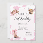 Girls Cowgirl Einladung (Vorderseite)