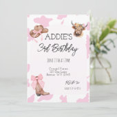 Girls Cowgirl Einladung (Stehend Vorderseite)