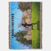 Girls Cross Country Running Throw Blanket Decke (Vorderseite Vertikal)