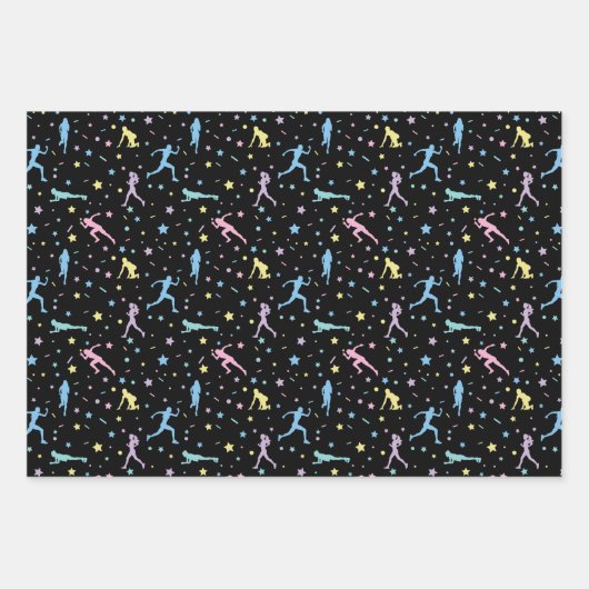 Girls Cross Country, Track Field, Marathon Runner Geschenkpapier Set (Vorderseite 3)