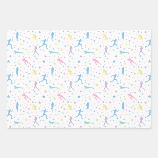 Girls Cross Country, Track Field, Marathon Runner Geschenkpapier Set (Vorderseite 3)