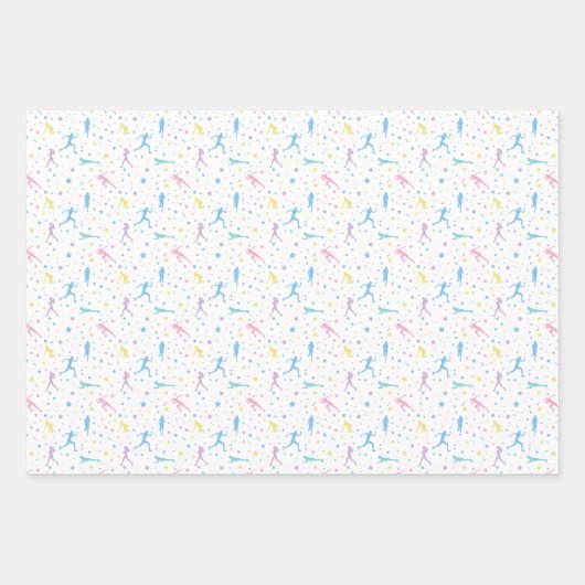 Girls Cross Country, Track Field, Marathon Runner Geschenkpapier Set (Vorderseite 2)