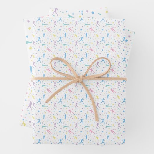 Girls Cross Country, Track Field, Marathon Runner Geschenkpapier Set (Beispiel)