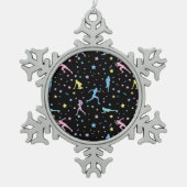 Girls Cross Country, Track Field, Marathon Runner Schneeflocken Zinn-Ornament (Vorderseite)