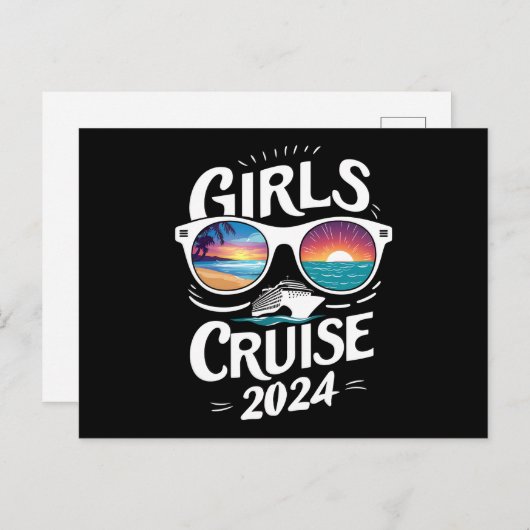 Girls Cruise Trip 2024 Urlaub Liebhaber Postkarte (Vorne/Hinten)