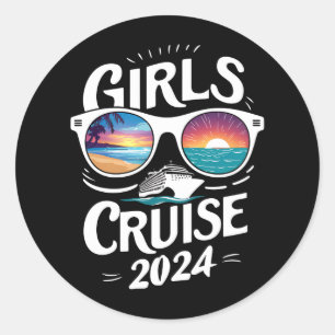 Girls Cruise Trip 2024 Urlaub Liebhaber Runder Aufkleber