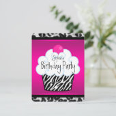 Girls Cupcake Geburtstagsparty Einladung (Stehend Vorderseite)