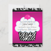 Girls Cupcake Geburtstagsparty Einladung (Rückseite)
