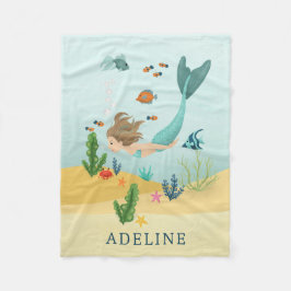 Girls Cute and Whimsical Magical Mermaid Sea Kids Fleecedecke