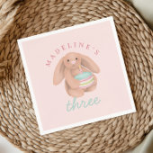 Girls Cute Bunny Cake Girls Whimsical Birthday Serviette