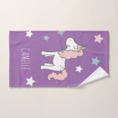 Girls Cute Magical Purple Unicorn  Badhandtuch Set (Handtuch)