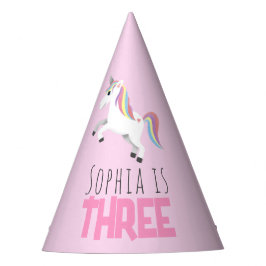 Girls Cute Pink Unicorn Kids Birthday Partyhütchen
