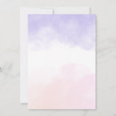 Girls Cute Purple Unicorn Kids 1th Birthday Einladung (Rückseite)