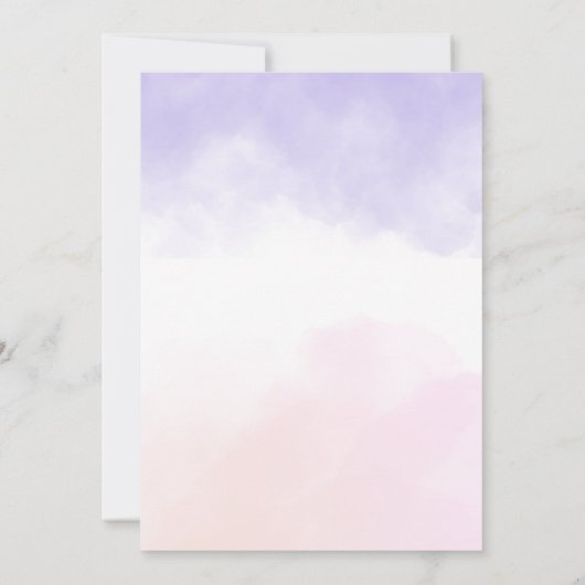 Girls Cute Purple Unicorn Kids 1th Birthday Einladung (Rückseite)