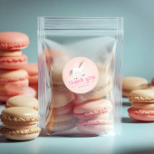 Girls Cute Unicorn Birthday Thank You Favor Runder Aufkleber