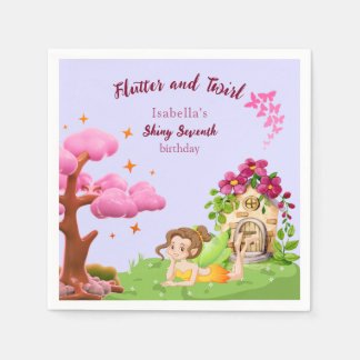 Girls Cute Yellow Fairy Fairytale home Serviette