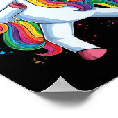 Girls Dabbing Softball Unicorn Bekleidung Sport Poster (Ecke)