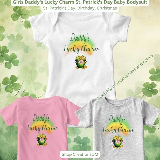 Girls Daddy's Lucky Charm St. Patrick's Day Baby Strampler