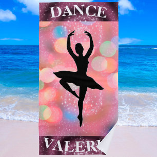Girls Dance Ballerina Pplum Sparkle Color Blast Strandtuch