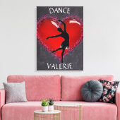Girls Dance Chalkboard Herz mit Personalisiertem N Leinwanddruck (Insitu (Wohnzimmer))