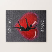Girls Dance Chalkboard Herz mit Personalisiertem N Puzzle (Horizontal)