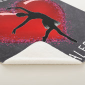 Girls Dance Chalkboard Herz mit Personalisiertem N Sherpadecke (3/4)