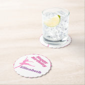 Girls Dance Fuchsia Ballerina Happy Birthday Untersetzer (Vor Ort)