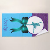 Girls Dance Glitzer und Bow Bath Handtuch Badehandtuch (Badehandtuch)