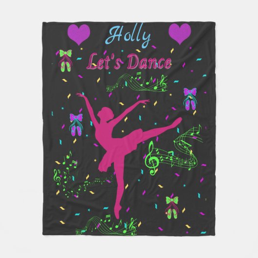 Girls Dance Musical Notes Fleecedecke (Vorderseite)