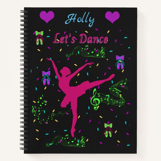 Girls Dance Musical Notes Notizblock (Vorderseite)