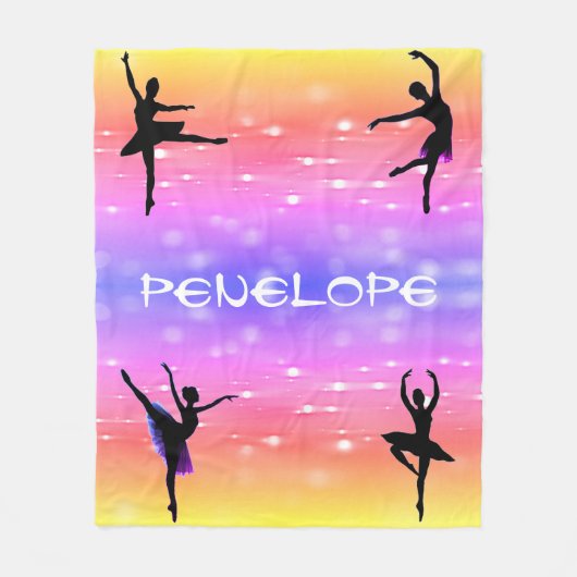 Girls Dance Rainbow Fleece Blanket (Vorderseite)