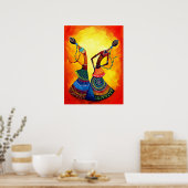 Girls Dancing: Traditionelle indische Kunst Poster (Küche)