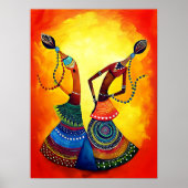 Girls Dancing: Traditionelle indische Kunst Poster (Vorne)
